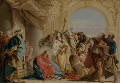 Christ and the Woman Taken in Adultery by Джованни Доменико Тьеполо, 1752 — digital art print download