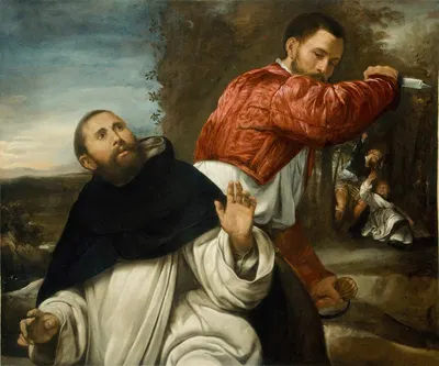 The Death of St. Peter Martyr by Giovanni Girolamo Savoldo — digital art print download