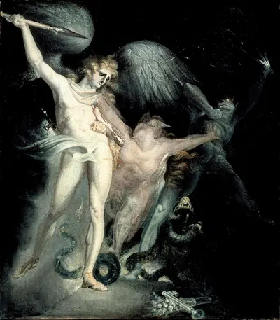 Satan and Death with Sin Intervening by Генри Фюссли, 1799-1800 — digital art print download