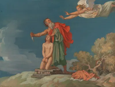 The Sacrifice of Isaac by Jean-Hippolyte Flandrin, 1860 — digital art print download