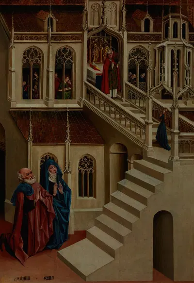 Presentation of the Virgin Mary in the Temple – Altar Panel from Marienfeld by Johann Koerbecke, 1456-1457 — digital art…