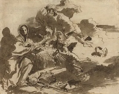 God the Father and Angels Adoring the Madonna and Child (recto) by Джованни Доменико Тьеполо, c. 1753 — digital art print…