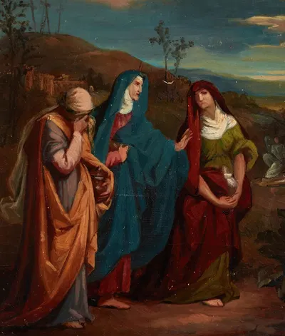 Sketch to the Painting 'Three Marys Walking to Christ's Tomb' by Юзеф Симмлер, 1864 — digital art print download