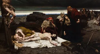 Descent from the Cross by Юзеф Униерзыньский, 1887 — digital art print download