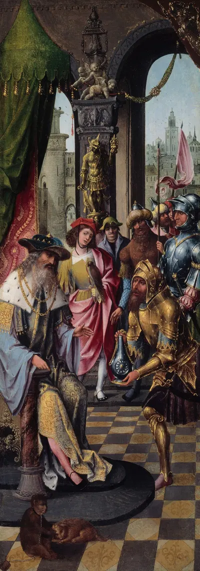 King David Receiving the Cistern Water of Bethlehem by Master of the Antwerp Adoration, 1515 — digital art print download