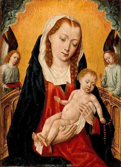 Virgin and Child with Two Angels by Master of the Legend of Saint Ursula — digital art print download