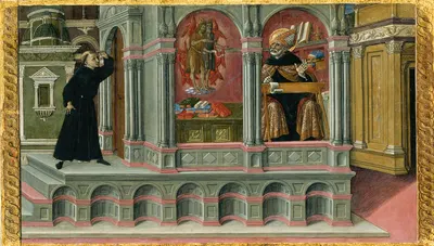 Saint Augustine’s Vision of Saints Jerome and John the Baptist by Matteo di Giovanni, 1476 — digital art print download