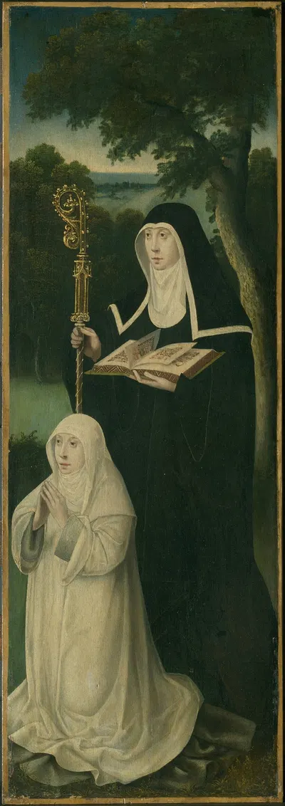 Saint Gertrude of Nivelles and an Augustinian Canoness by Нидерландская школа — digital art print download