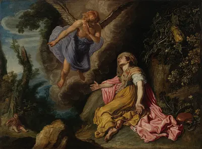 Hagar and the Angel by Pieter Lastman, 1614 — digital art print download