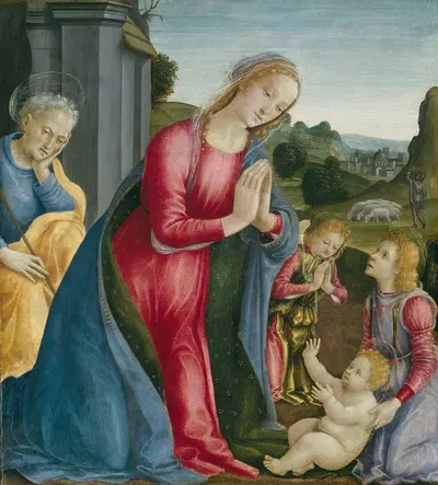The Adoration of the Christ Child by Vincenzo Frediani, c. 1490 — digital art print download
