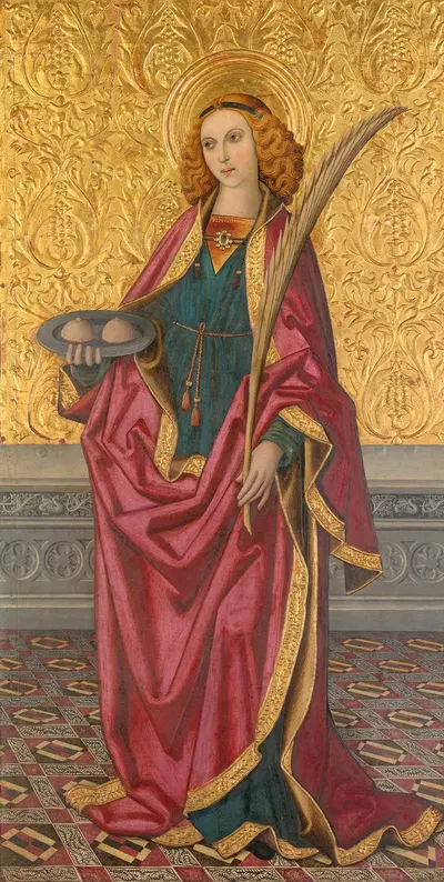 Saint Agatha by Workshop of Raphael Vergos, 1500 — digital art print download