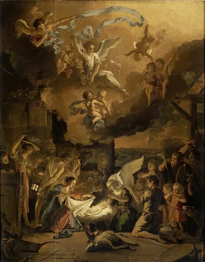 The Adoration of the Shepherds by Абрахам Хондиус, 1663 — digital art print download