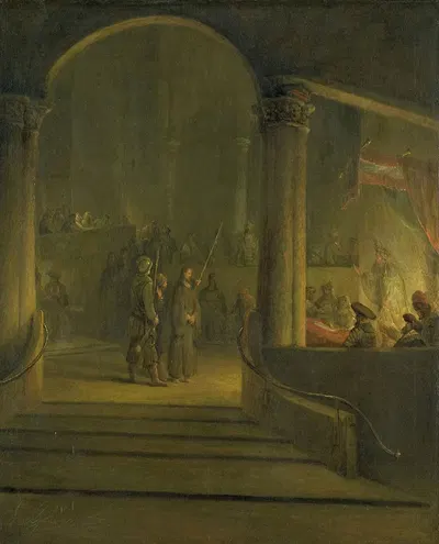 Christ before Caiphas by Аерт де Гелдер, 1700 - 1727 — digital art print download