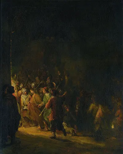 The Arrest of Christ by Аерт де Гелдер, 1710 - 1727 — digital art print download