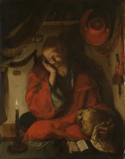 Saint Jerome in his Study by Candlelight by Артген Клаэс ван Лейден — digital art print download