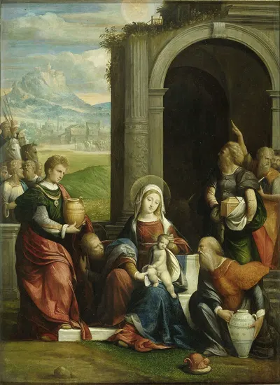 The Adoration of the Magi by Бенвенуто Тизи (Ил Гарафало) — digital art print download