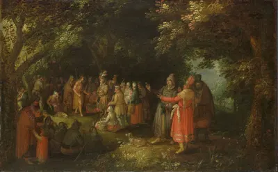 John the Baptist Preaching by Давид Винкбунс, c. 1610 — digital art print download