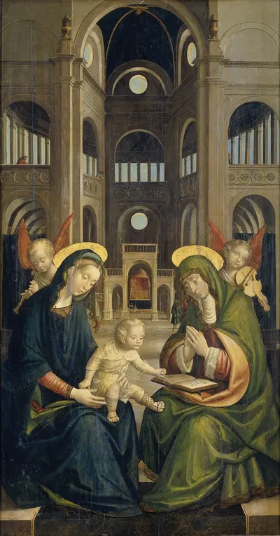 The Madonna and Child with St Anne by Defendente Ferrari, 1528 — digital art print download