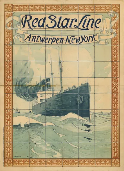 Red Star Line Antwerpen – New York by Анри Кассье — digital art print download