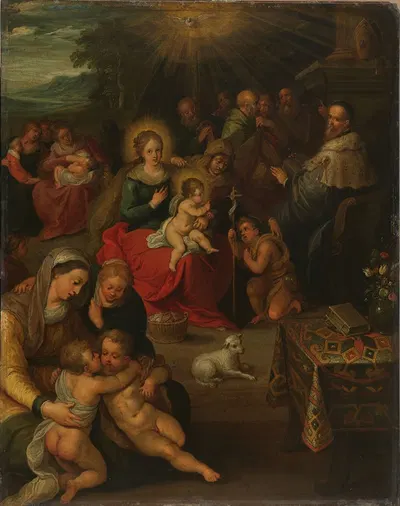 The Holy Kinship by Франс Франкен Младший, 1616 — digital art print download