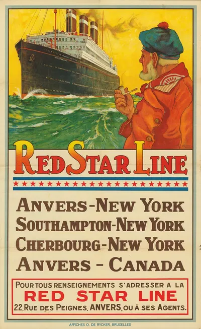 Red Star Line by Анри Кассье — digital art print download