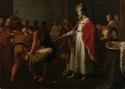 The Parable of the Unworthy Wedding Guest by Якоб Адриансз Баккер, 1630 - 1651 — digital art print download