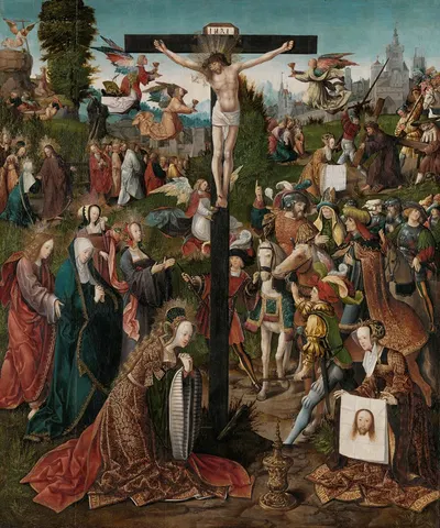The Crucifixion by Jacob Cornelisz. van Oostsanen — digital art print download