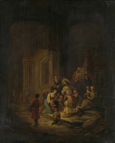Christ Blessing the little Children by Якоб Виллемсз. де Вет, 1640 - 1672 — digital art print download