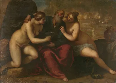 Lot and his Daughters by Jacopo Palma il Giovane, 1610 - 1620 — digital art print download