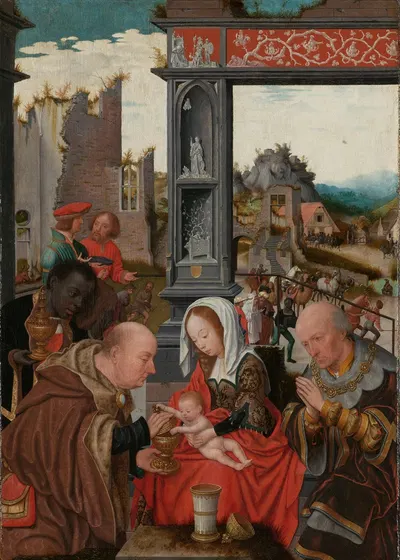 The Adoration of the Magi by Ян Янсз Мостаерт — digital art print download