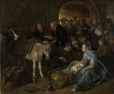 The adoration of the shepherds by Jan Steen, 1660 - 1679 — digital art print download
