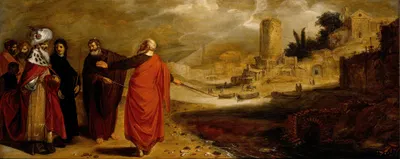 Aaron Transforming the Water of the Nile into Blood by Jan Simonsz. Pynas, 1610 — digital art print download