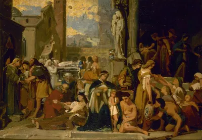 Les sept œuvres de miséricorde by Жан-Луи Безар, 1839 — digital art print download