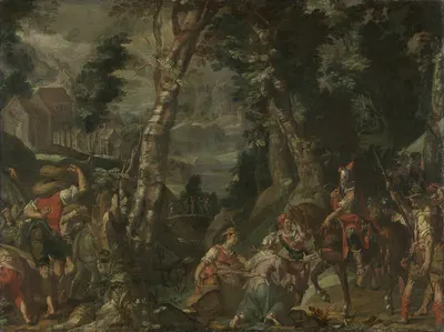 Meeting between David and Abigail by Иоахим Втеваль, 1597 — digital art print download
