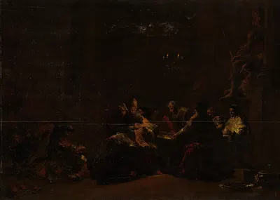 Pashur Smiting Jeremiah in the Temple by Леонар Брамер, c. 1648 — digital art print download