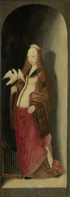 Saint Cecilia, right wing of a triptych by Master of the Brunswick Diptych, 1490 - 1500 — digital art print download