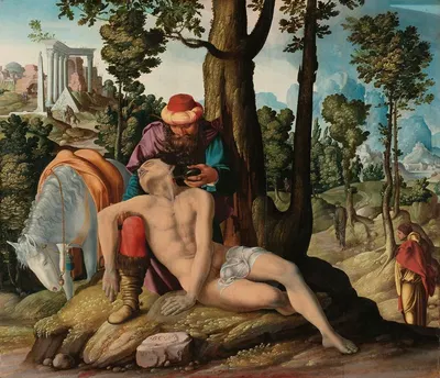 The Good Samaritan by Master of the Good Samaritan, 1537 — digital art print download
