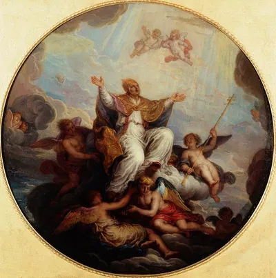 Saint Grégoire enlevé au ciel by Michel Corneille the younger, 1690 — digital art print download