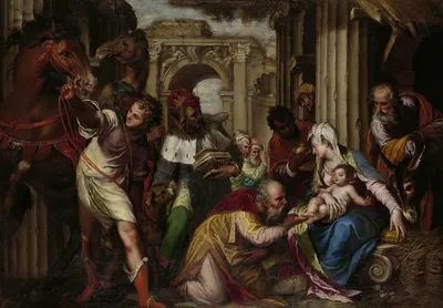 The Adoration of the Magi by Паоло Фаринати, c. 1585 — digital art print download