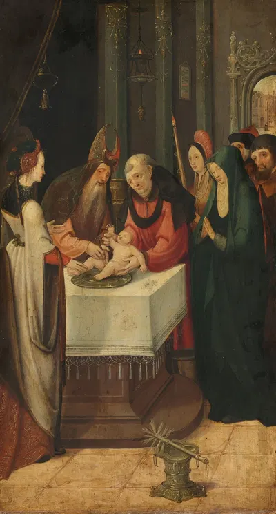 Circumcision of Christ, Left Wing of an Altarpiece by Pseudo Jan Wellens de Cock — digital art print download