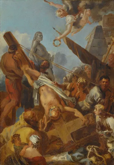 Crucifiement de saint Pierre by Себастьен Бурдон, 1643 — digital art print download