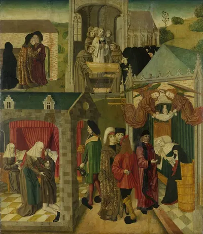 Saint Elizabeth of Hungary Tending the Sick in Marburg, Death of St Elizabeth by Master of the St Elizabeth Panels —…