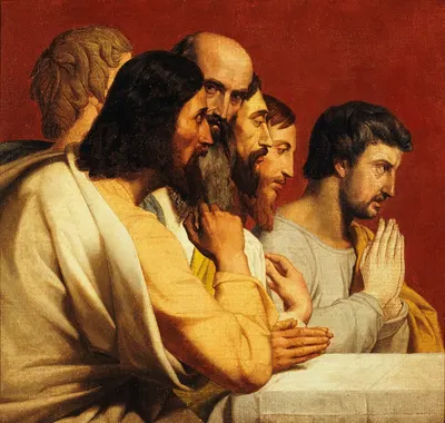 Groupe d'Apôtres lors de la Cène (tournés vers la droite) by Альфонс-Анри Перен, 1836 — digital art print download