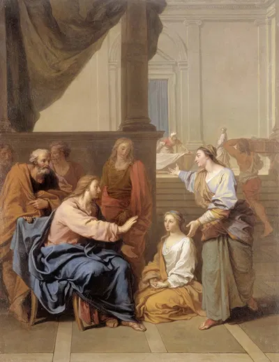 Le Christ chez Marthe et Marie by Claude Simpol, 1704 — digital art print download