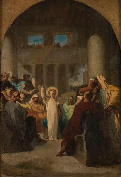 Jésus chez les docteurs by Феликс-Анри Джакомотти, 1865 — digital art print download