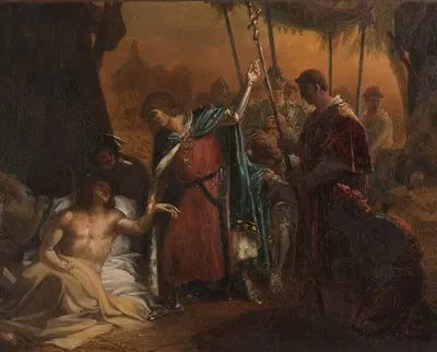 Saint Louis malade visitant les soldats atteints de la peste by Жан-Бруно Гасси — digital art print download