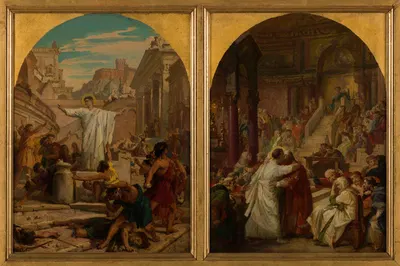Saint Augustin, au concile de Carthage, réconcilie les catholiques et les donatistes. by Жюль-Эжен Ленепвё, 1873-1875 —…