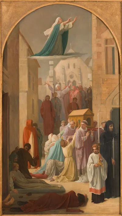 Le miracle des Ardents – Procession de la châsse de sainte Geneviève by Louis Charles Timbal, 1860-1864 — digital art print…
