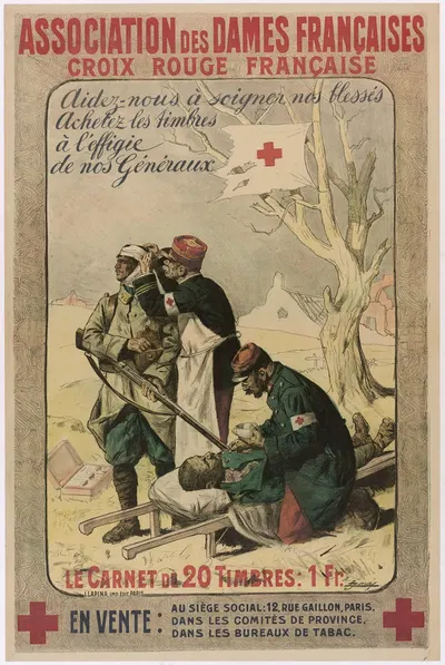 Aidez- nous à soigner nos blessés. Achetez les timbres à l'effigie de nos généraux by Люсьен Жона, 1915 — digital art print…