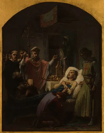 La Mort de saint Louis by Пьер Поль Леон Глез, 1869 — digital art print download